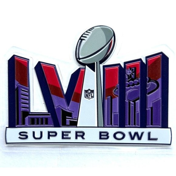 COPY - Super Bowl LVIII 58 Jersey Patch Flex Chrome Clear Plastic Sew on Patch - Picture 1 of 1